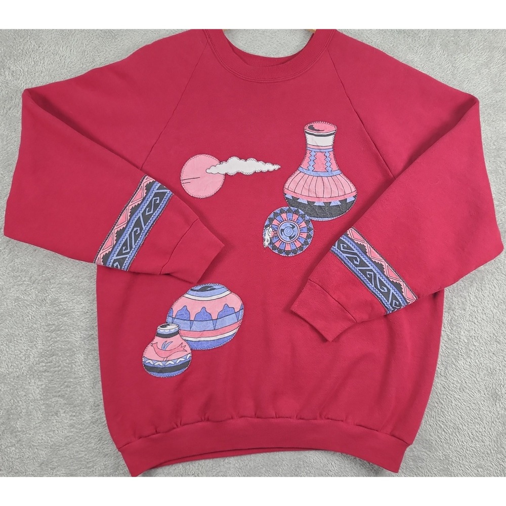 Vintage Fruit‎ of the Loom Custom Sweatshirt Mens L Southwestern Made in USA